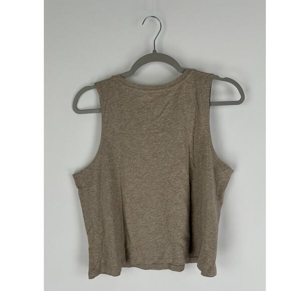 Girlfriend Collective Recycled Cotton Muscle Tee Tank Womens Size XL Heather Tan - Picture 3 of 6